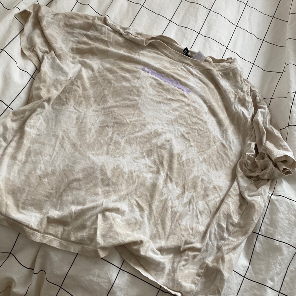 Beige tie dye crop top